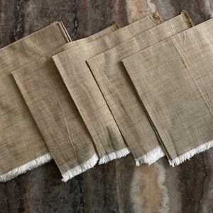 Set of 10- Design Imports-20" x 20" Natural Beige 100% Cotton Cloth Napkins